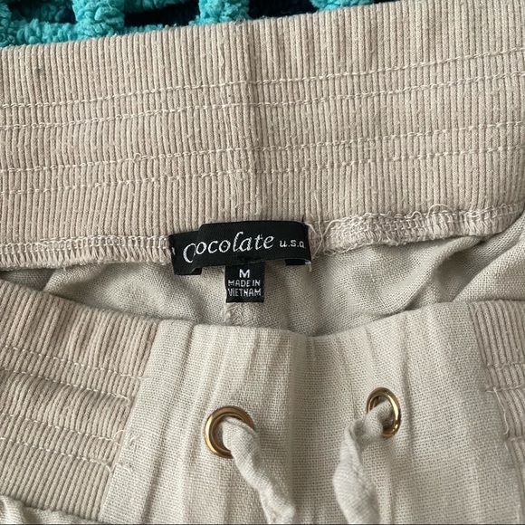 Khaki Linen Shorts - Picture 4 of 6